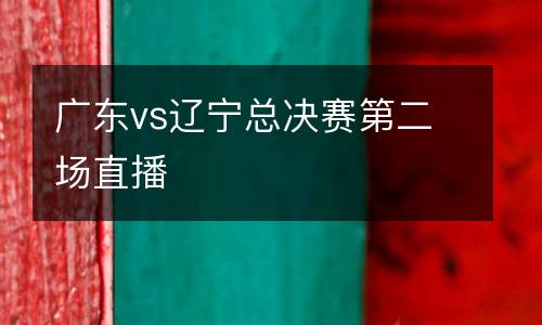 廣東vs遼寧總決賽第二場(chǎng)直播