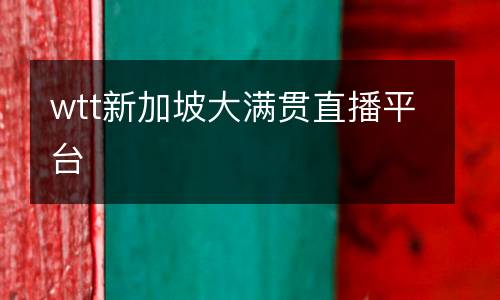 wtt新加坡大滿(mǎn)貫直播平臺(tái)