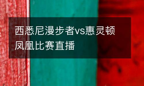 西悉尼漫步者vs惠靈頓鳳凰比賽直播